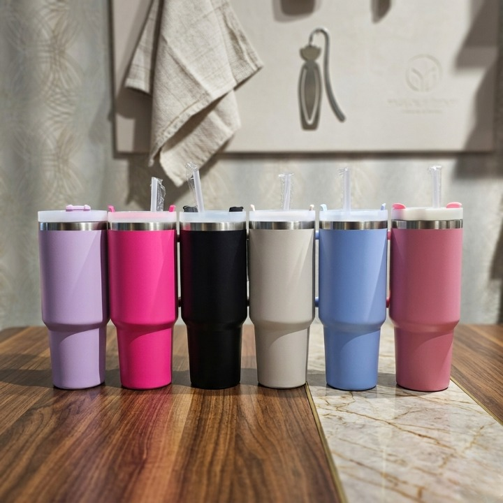 40oz Insulated Tumbler - Stainless Steel Vacuum Mug with Handle